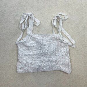 NWT Kendall & Kylie Scrunch Tie-Strap Crop Top Size Small